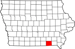 Karte von Davis County innerhalb von Iowa
