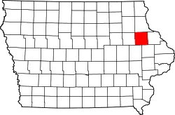 Karte von Delaware County innerhalb von Iowa