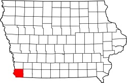 Karte von Fremont County innerhalb von Iowa