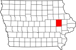Karte von Linn County innerhalb von Iowa