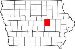 Karte von Tama County innerhalb von Iowa
