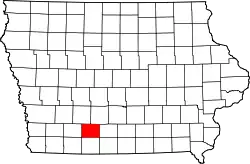 Karte von Union County innerhalb von Iowa