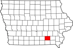 Karte von Wapello County innerhalb von Iowa