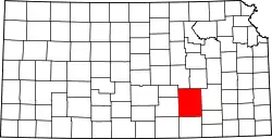 Karte von Butler County innerhalb von Kansas
