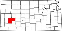 Karte von Finney County innerhalb von Kansas