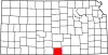 Karte von Harper County innerhalb von Kansas