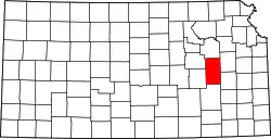 Karte von Lyon County innerhalb von Kansas