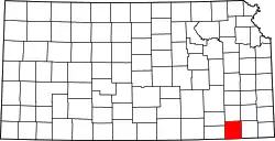 Karte von Montgomery County innerhalb von Kansas