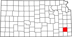 Karte von Neosho County innerhalb von Kansas