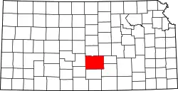 Karte von Reno County innerhalb von Kansas