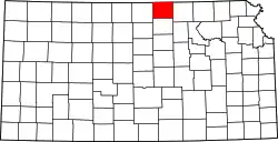 Karte von Republic County innerhalb von Kansas