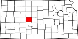 Karte von Rush County innerhalb von Kansas