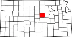 Karte von Saline County innerhalb von Kansas