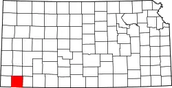 Karte von Stevens County innerhalb von Kansas