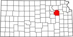 Karte von Wabaunsee County innerhalb von Kansas