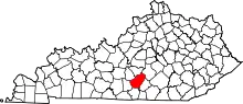 Karte von Adair County innerhalb von Kentucky