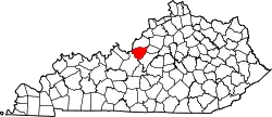 Karte von Bullitt County innerhalb von Kentucky