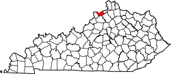 Karte von Carroll County innerhalb von Kentucky