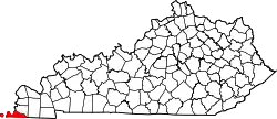 Karte von Fulton County innerhalb von Kentucky