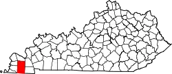 Karte von Graves County innerhalb von Kentucky