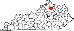 Karte von Harrison County innerhalb von Kentucky