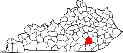 Karte von Laurel County innerhalb von Kentucky