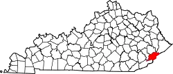 Karte von Letcher County innerhalb von Kentucky