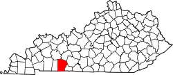 Karte von Logan County innerhalb von Kentucky