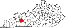 Karte von Muhlenberg County innerhalb von Kentucky