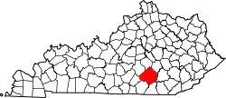 Karte von Pulaski County innerhalb von Kentucky