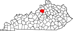 Karte von Shelby County innerhalb von Kentucky