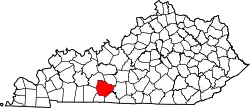 Karte von Warren County innerhalb von Kentucky