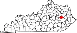 Karte von Wolfe County innerhalb von Kentucky