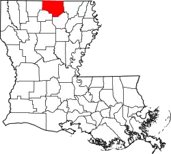 Karte von Union Parish innerhalb von Louisiana