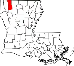 Karte von Webster Parish innerhalb von Louisiana