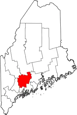 Karte von Kennebec County innerhalb von Maine