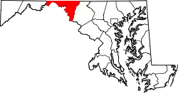 Karte von Washington County innerhalb von Maryland