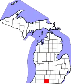 Karte von Branch County innerhalb von Michigan