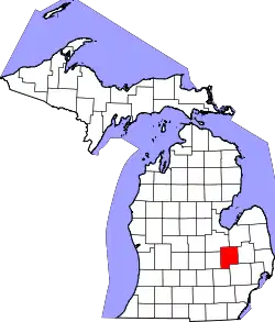 Karte von Genesee County innerhalb von Michigan