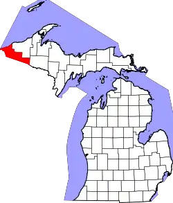 Karte von Gogebic County innerhalb von Michigan