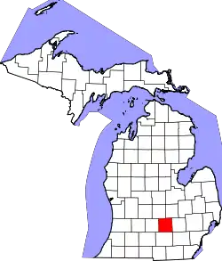 Karte von Ingham County innerhalb von Michigan