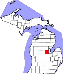 Karte von Midland County innerhalb von Michigan