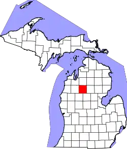 Karte von Missaukee County innerhalb von Michigan