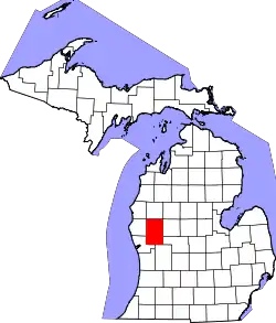 Karte von Newaygo County innerhalb von Michigan