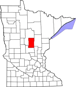 Karte von Crow Wing County innerhalb von Minnesota