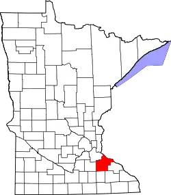 Karte von Goodhue County innerhalb von Minnesota
