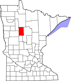 Karte von Hubbard County innerhalb von Minnesota