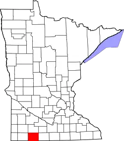 Karte von Jackson County innerhalb von Minnesota