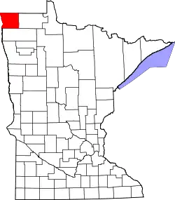 Karte von Kittson County innerhalb von Minnesota