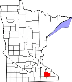 Karte von Olmsted County innerhalb von Minnesota